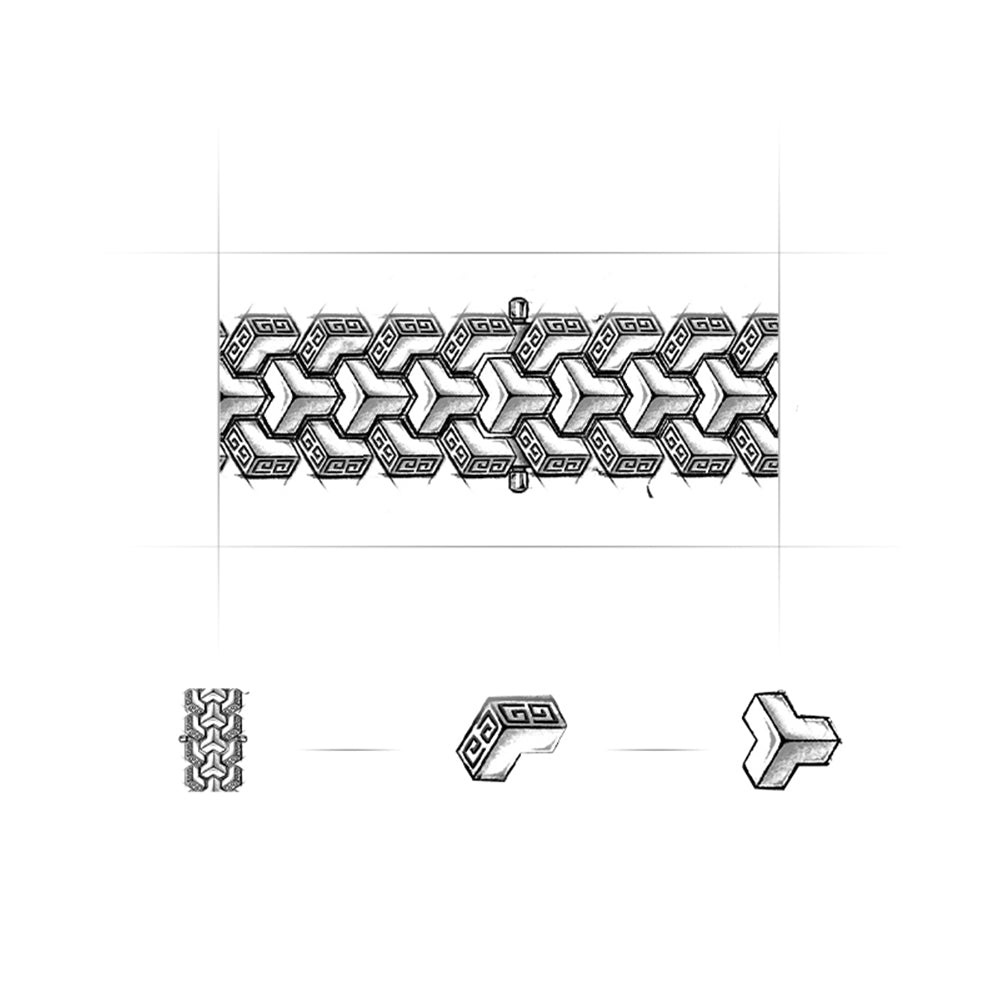 Sterling Silver And White Gold Armor Bracelets-Customized