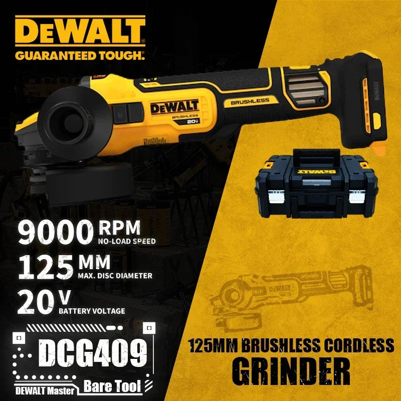 DEWALT DCG409 125MM(4.5-5 in.) Brushless Cordless Grinder FLEXVOLT 20V Lithium Power Tools 9000RPM Bare Tool