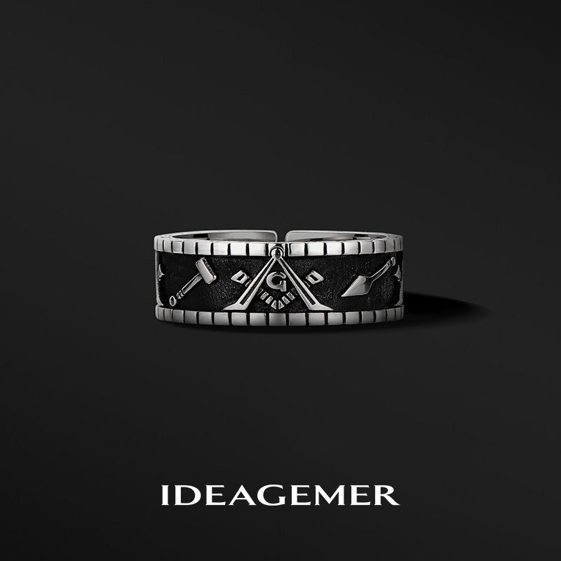 Master Masonic Historical Bible Sterling Silver Antique Finish Rings