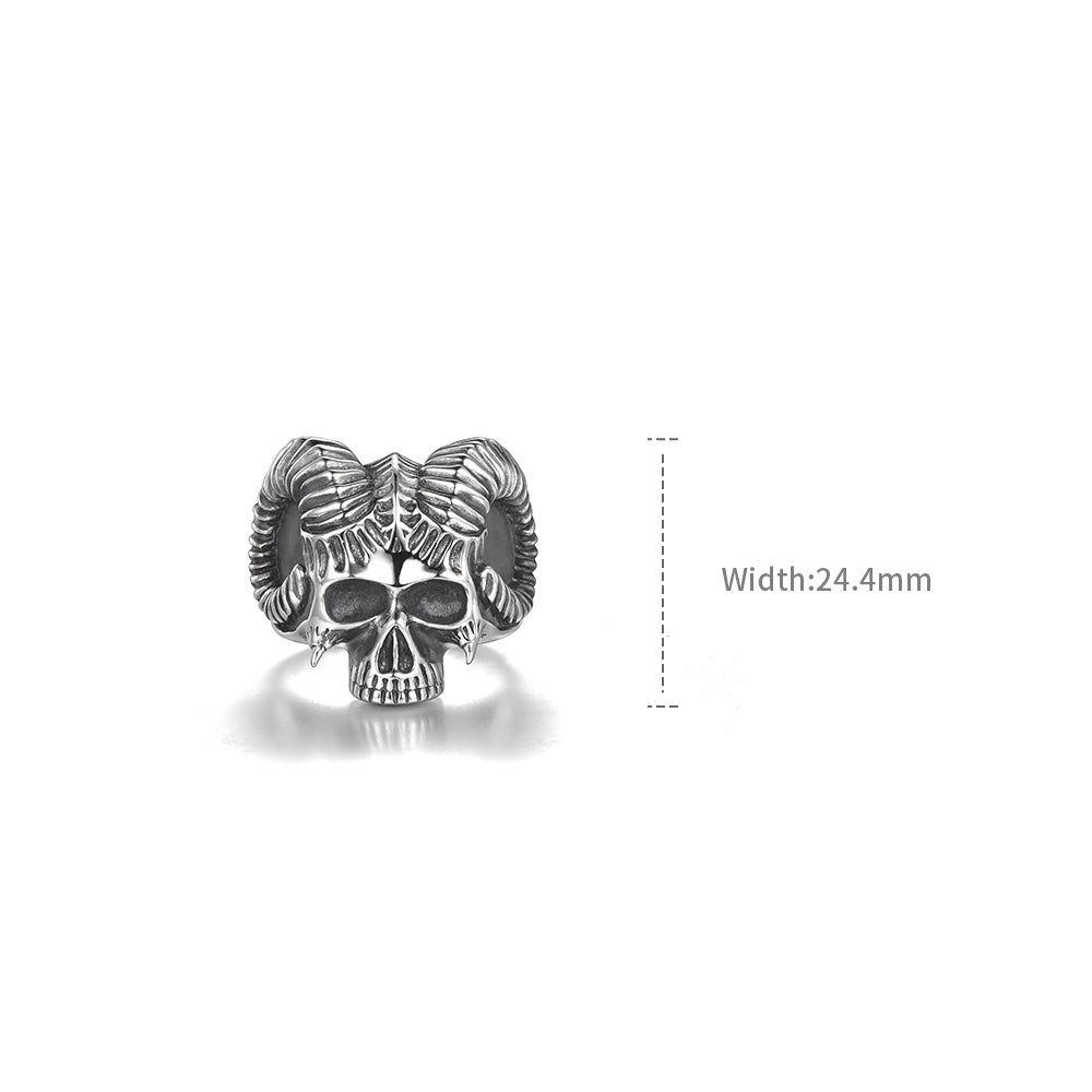 Hip Hop Skull Sterling Silver Rings