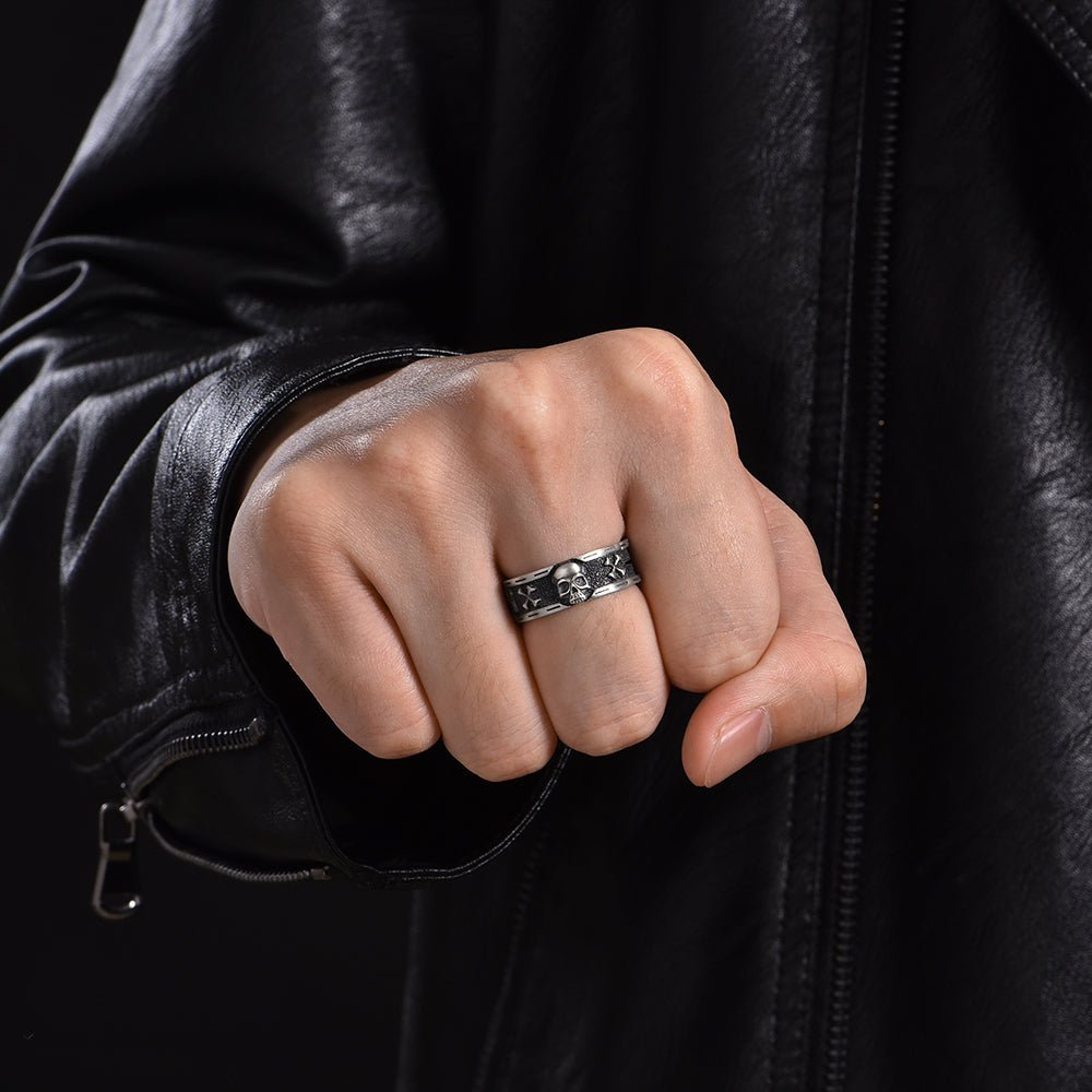 Vintage Hip Hop Skull Sterling Silver Rings