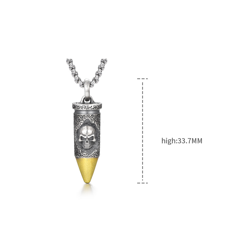 Skull Bullet Sterling Silver Pendants