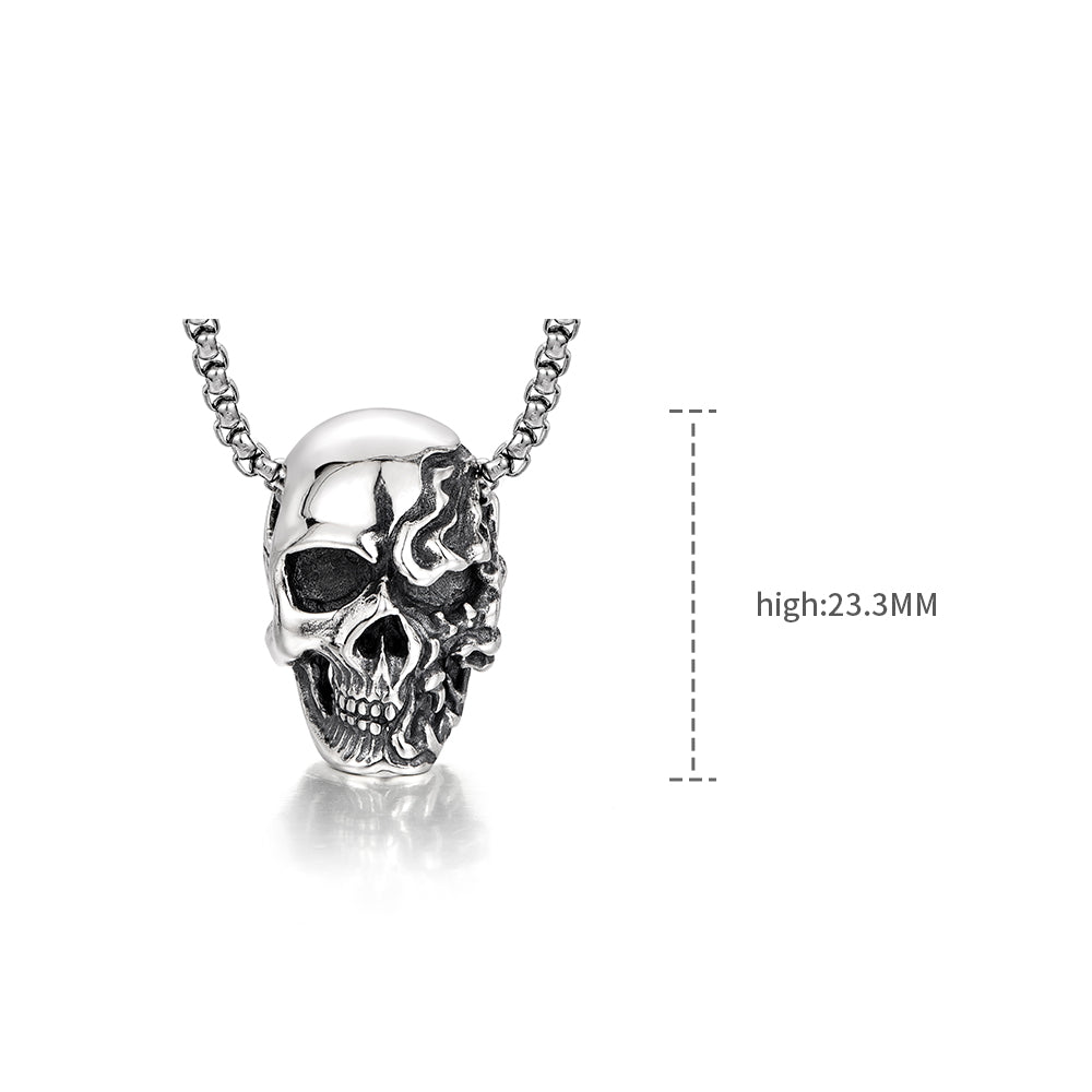 Sterling Silver Vintage Skull Necklace Pendants