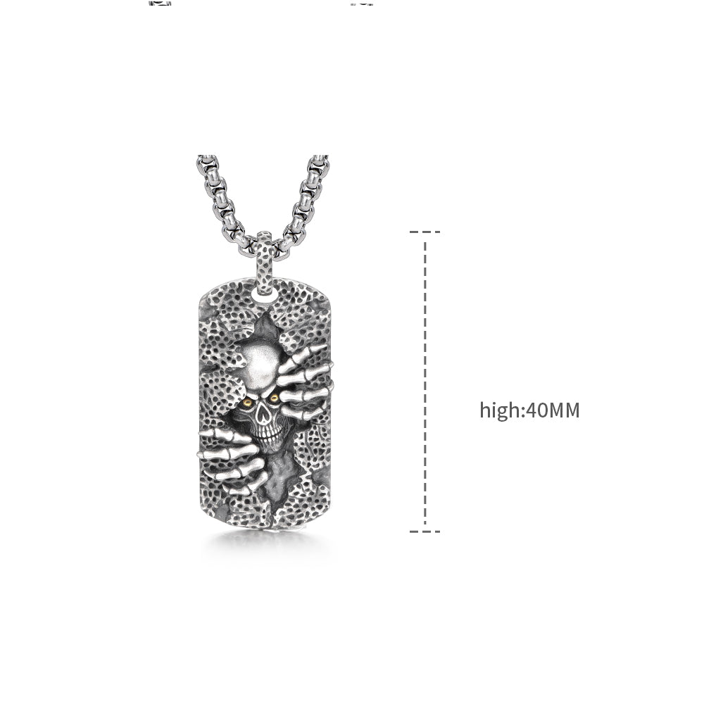 Skull Sterling Silver Necklace Hip Hop Pendants