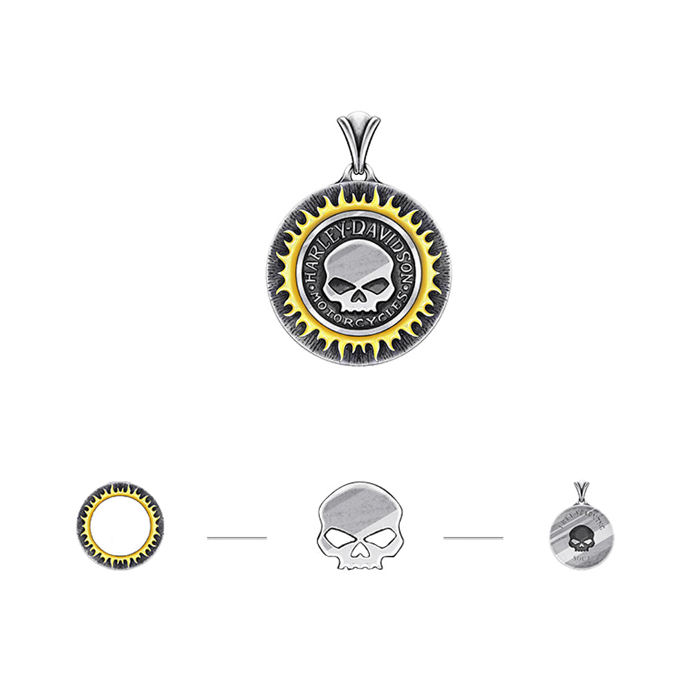 Skull Sterling Silver Necklace Hip Hop Pendants
