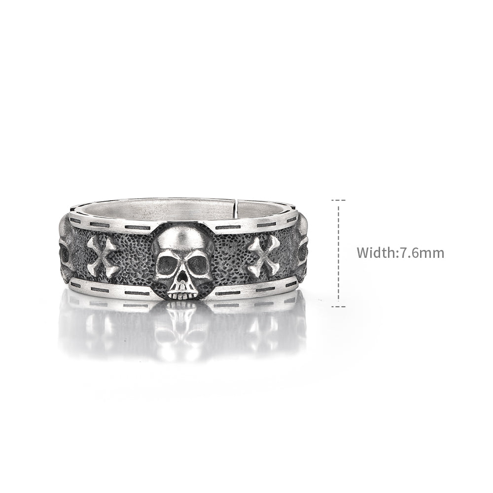 Vintage Hip Hop Skull Sterling Silver Rings