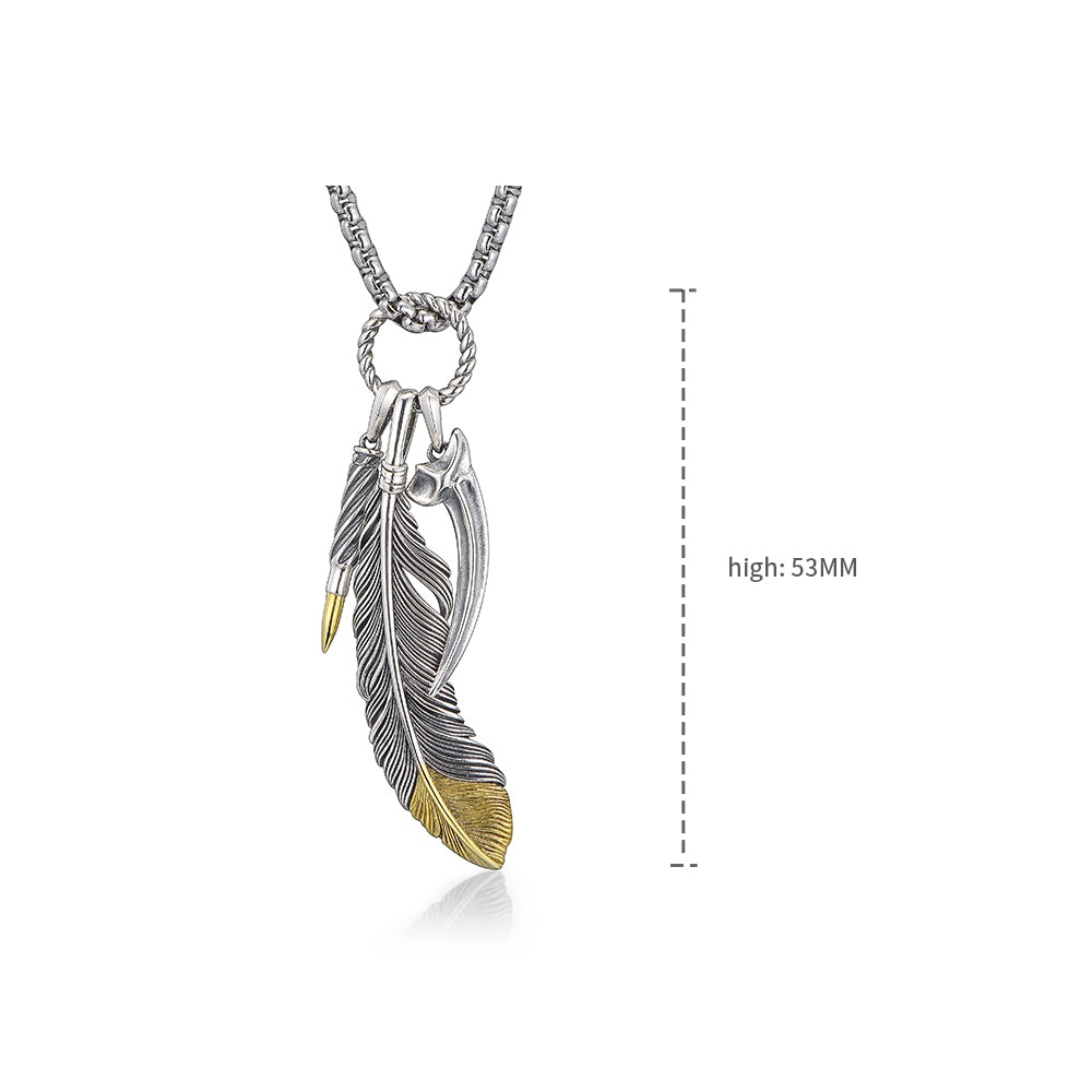 Feather Sterling Silver Necklace Vintage Pendants