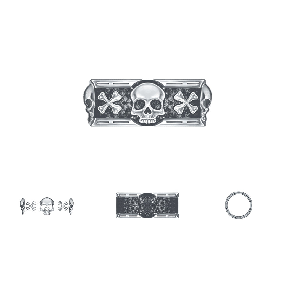 Vintage Hip Hop Skull Sterling Silver Rings