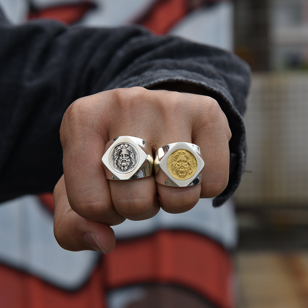 Sterling Silver Poseidon Vintage Rings