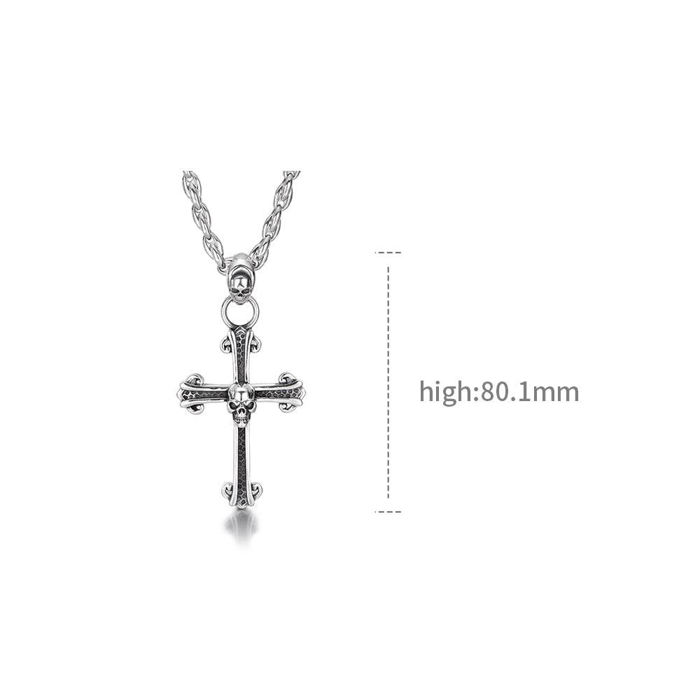 Cross Sterling Silver Skull Pendants
