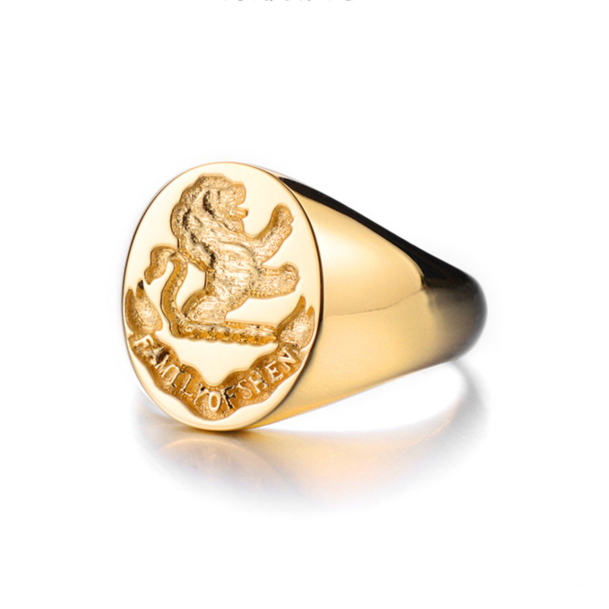 Sterling Silver Signet Men's Custom Pet Rings