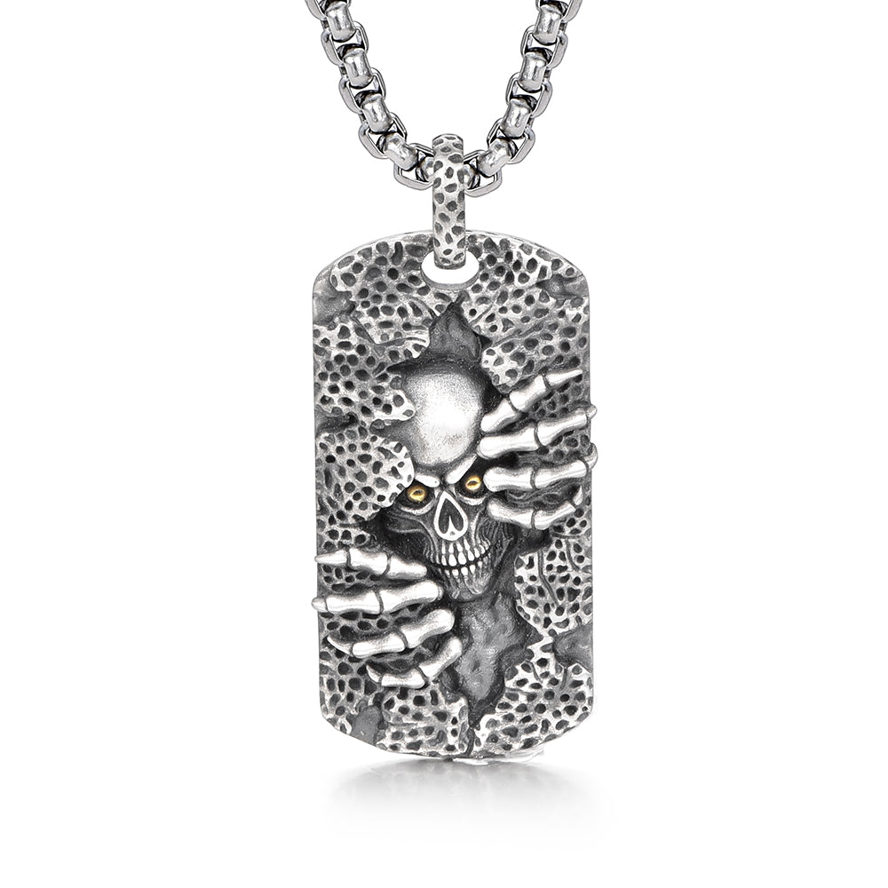 Skull Sterling Silver Necklace Hip Hop Pendants