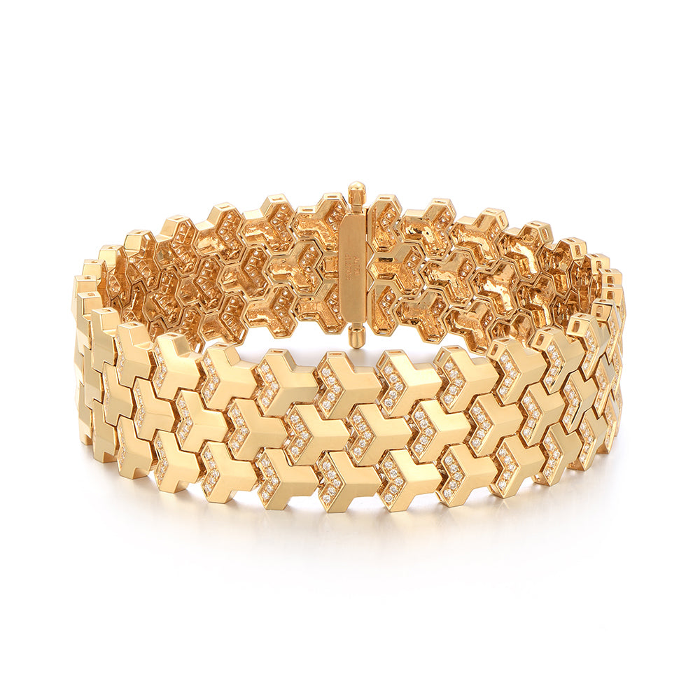 18K Gold Diamond Jewelry Custom Armor Bracelets