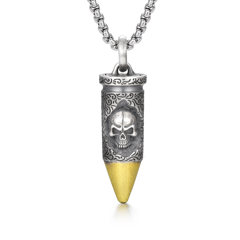 Skull Bullet Sterling Silver Pendants