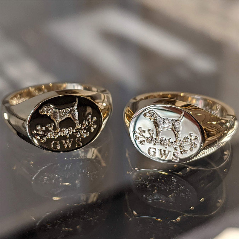 Sterling Silver Signet Men's Custom Pet Rings
