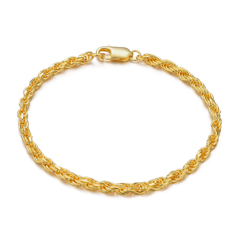 Sterling Silver Gold Plated Fashion Twist Bracelets