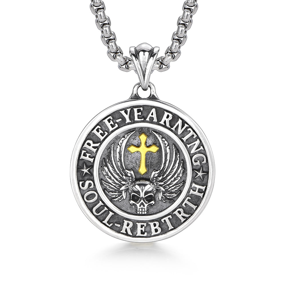 Skull Sterling Silver Vintage Cross Pendants