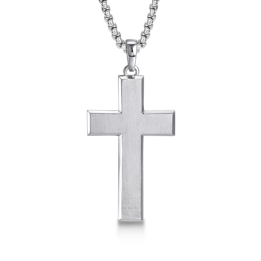 IDEAGEMER Sterling Silver Cross Necklace Simple Pendants