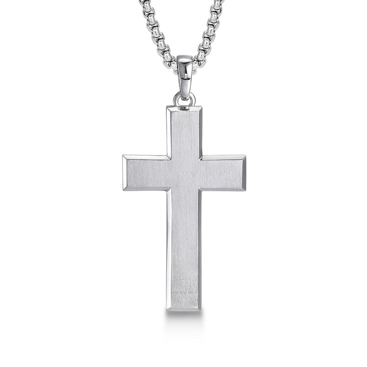 IDEAGEMER Sterling Silver Cross Necklace Simple Pendants