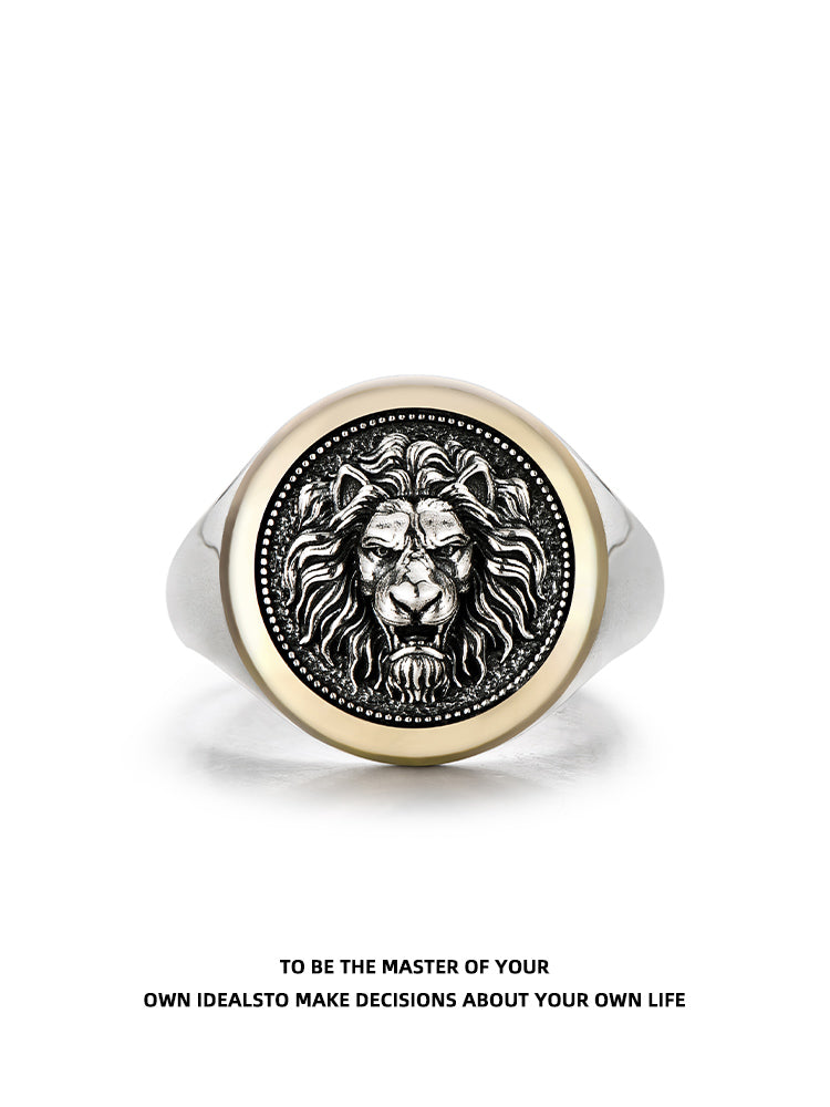 Sterling Silver 14K Gold Lion King Vintage Rings