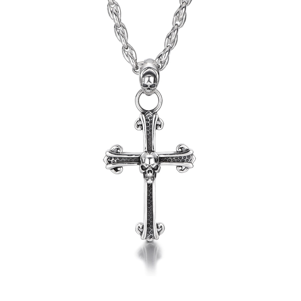 Cross Sterling Silver Skull Pendants