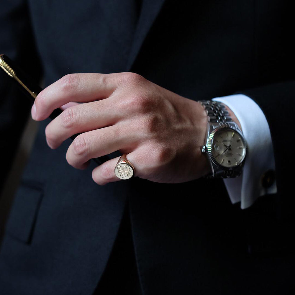 Sterling Silver Signet Men's Custom Rings