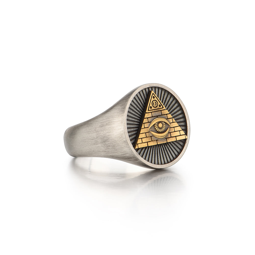Eye Of God Sterling Silver Signet Rings