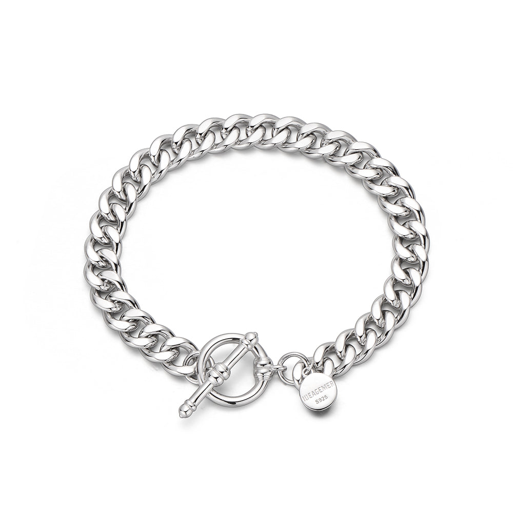 Sterling Silver Hip Hop Cuban Chains Bracelets