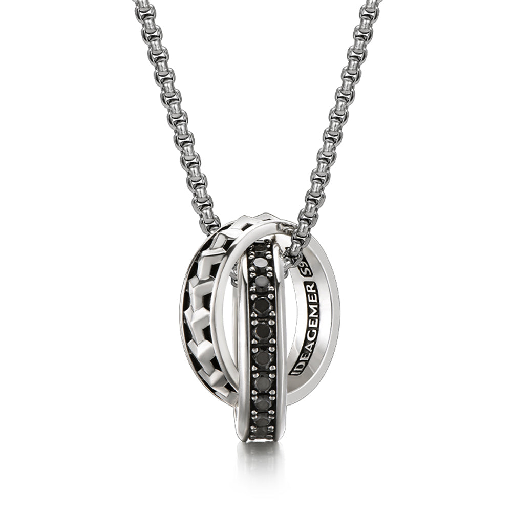 Sterling Silver Double Ring Armor Pendants