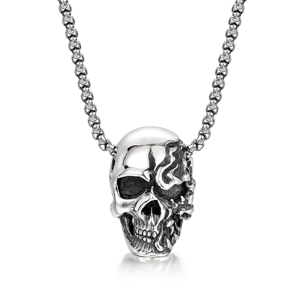 Sterling Silver Vintage Skull Necklace Pendants