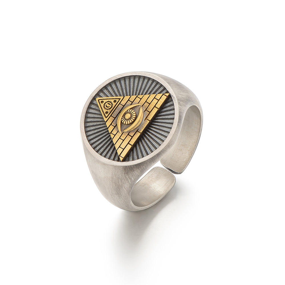 Eye Of God Sterling Silver Signet Rings