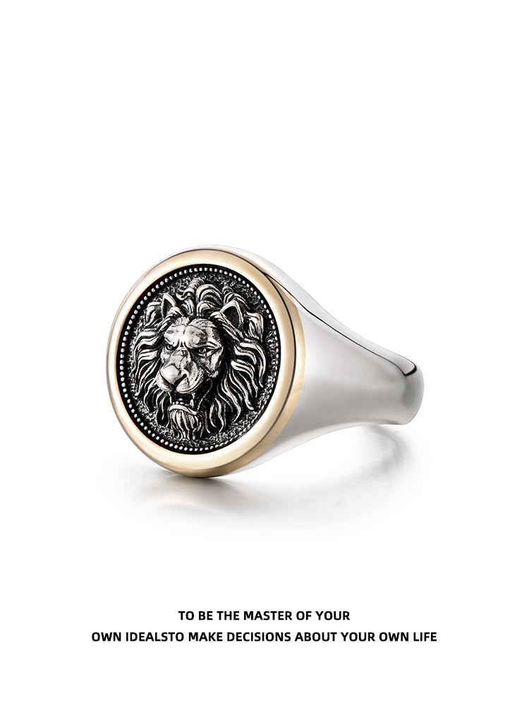 Sterling Silver 14K Gold Lion King Vintage Rings