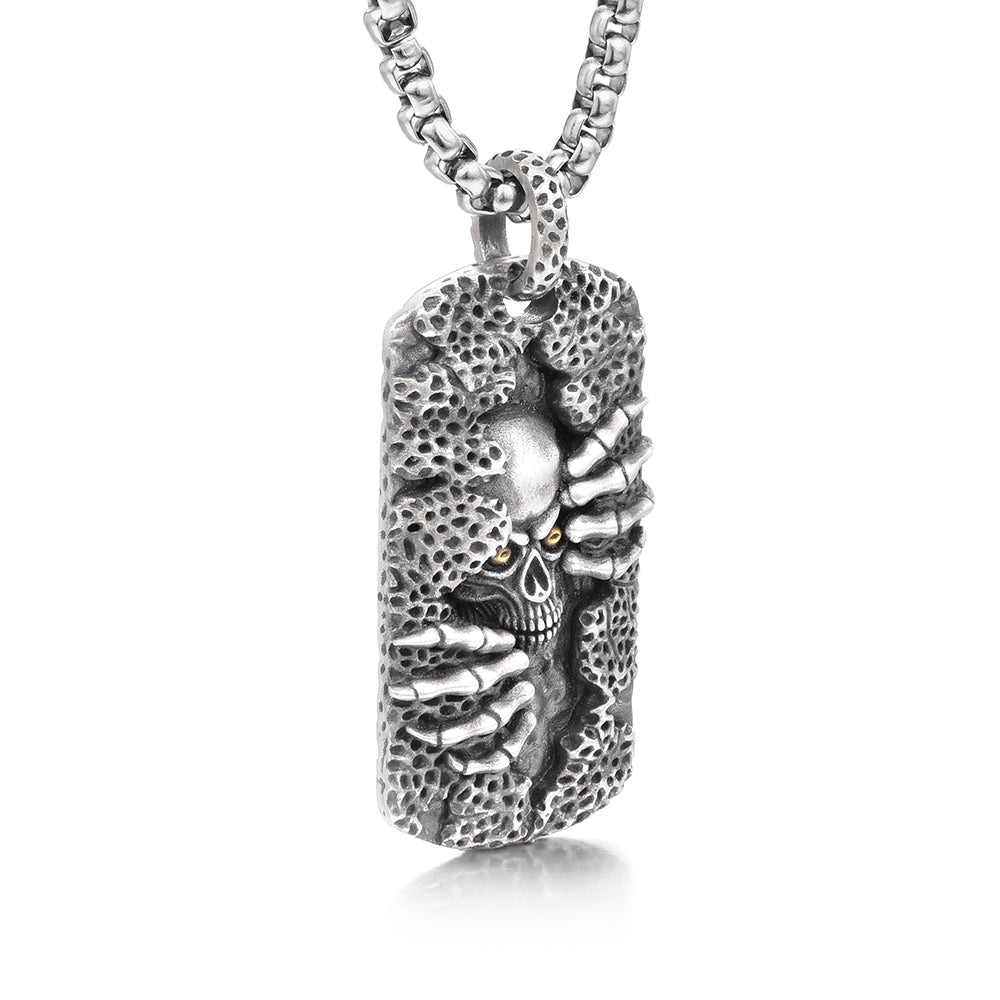 Skull Sterling Silver Necklace Hip Hop Pendants