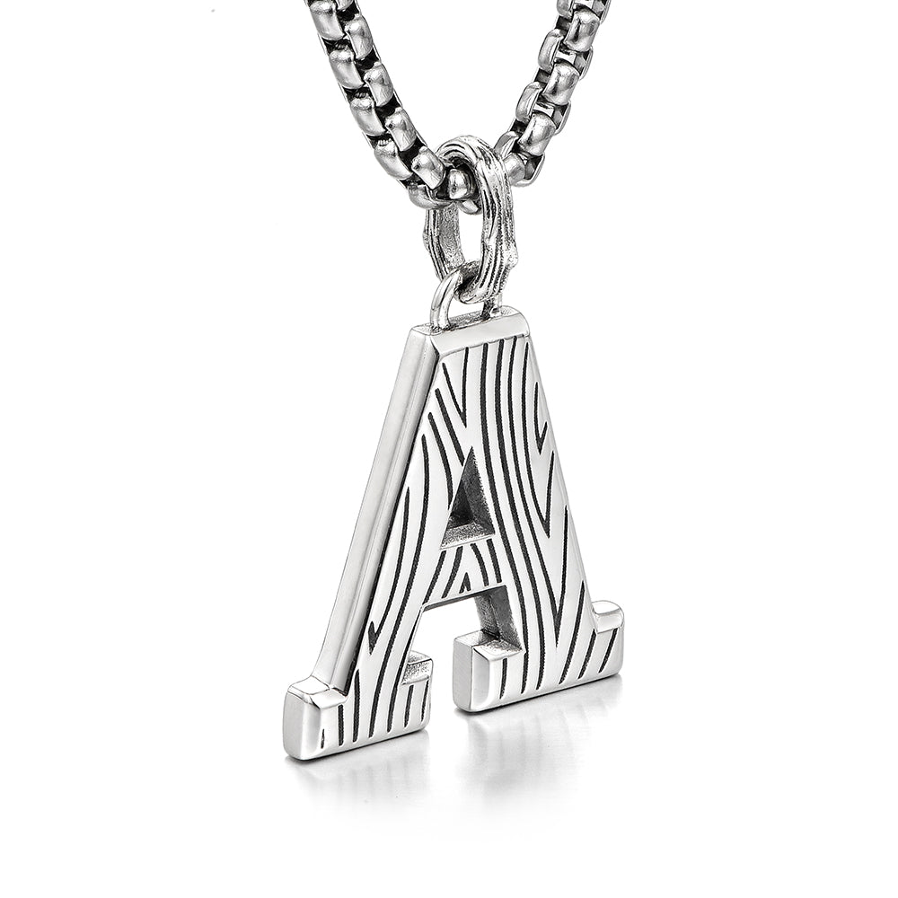 Men's Letter A Sterling Silver High Street Pendants