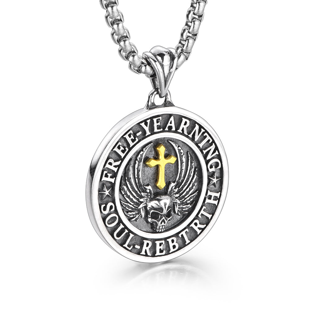 Skull Sterling Silver Vintage Cross Pendants