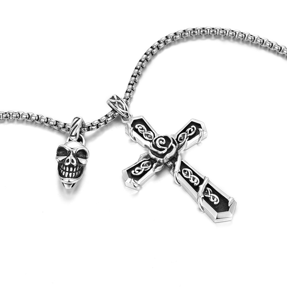 Thorn Rose Cross Pendants