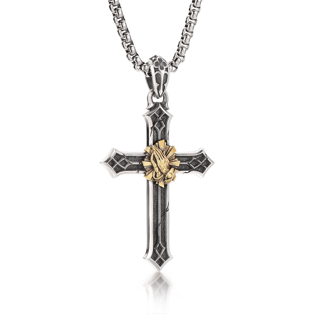Praying Hands Cross Pendants