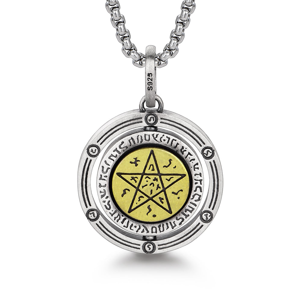 IDEAGEMER Eye of God Sterling Silver Rotatable Pendants