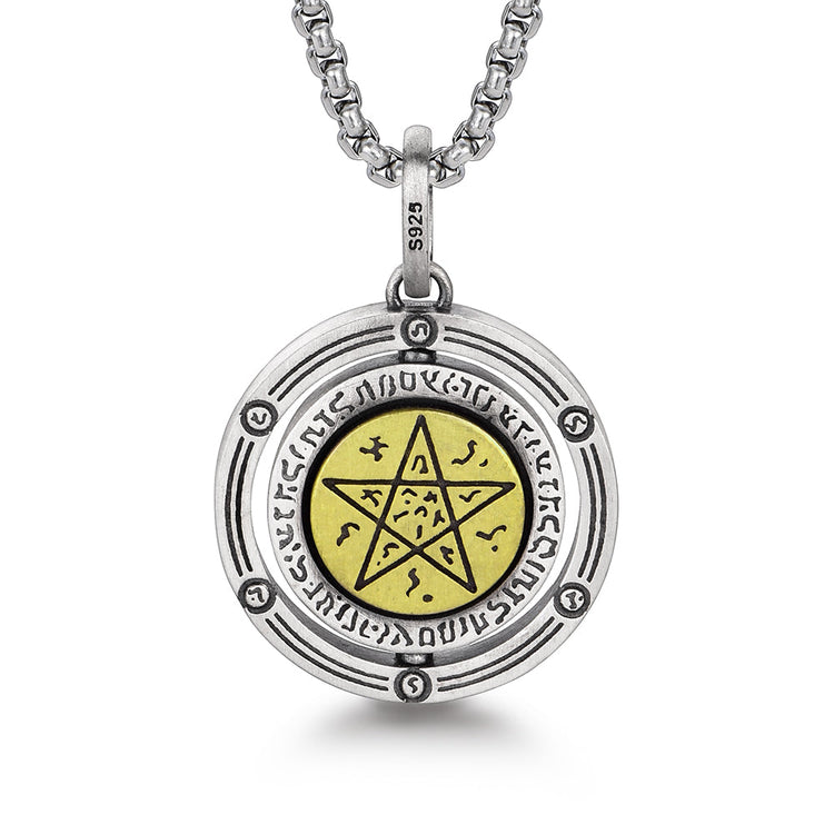 IDEAGEMER Eye of God Sterling Silver Rotatable Pendants