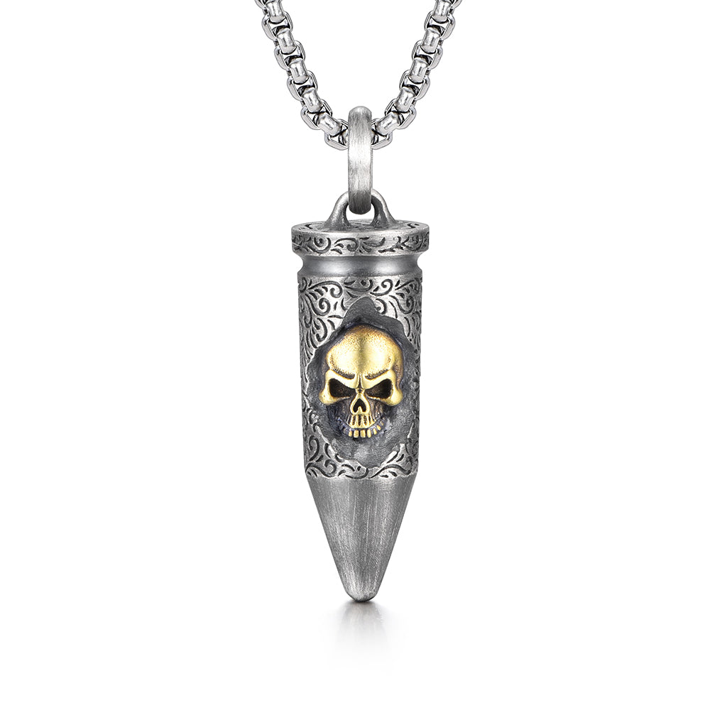 Skull Bullet Sterling Silver Pendants