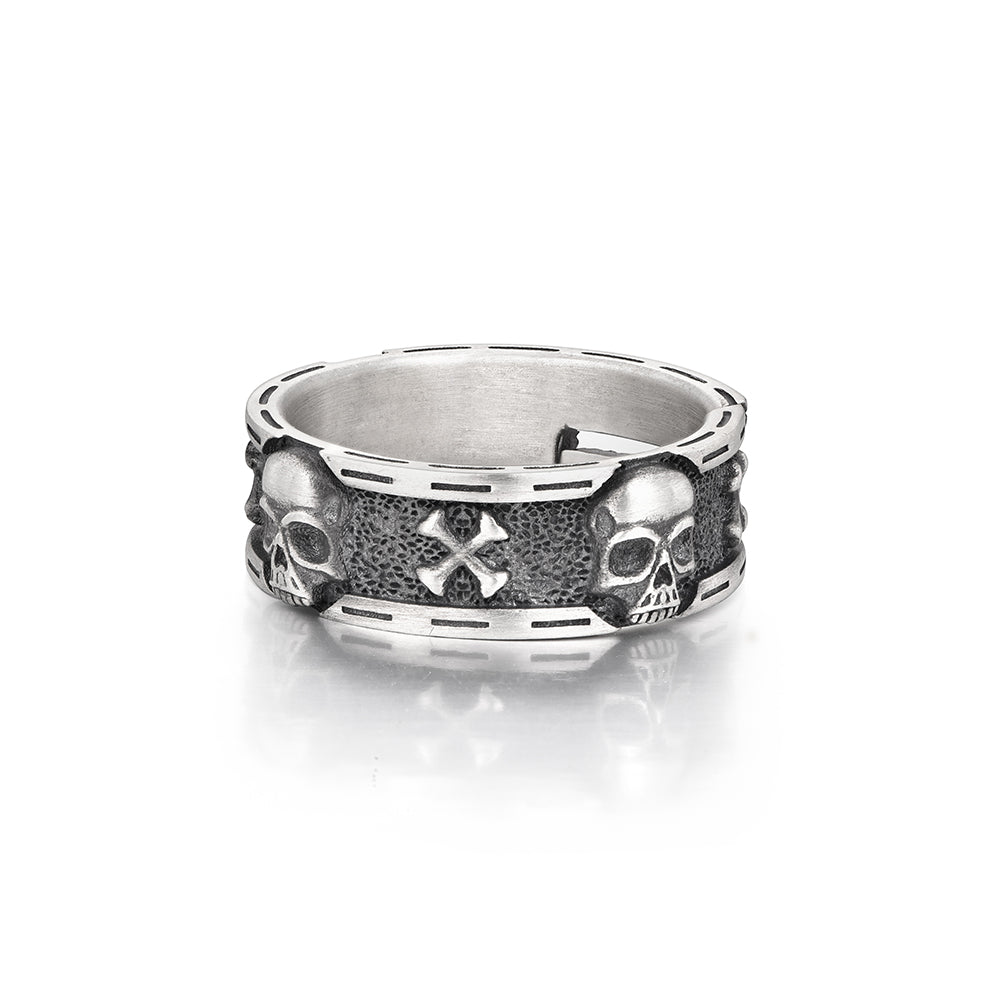 Vintage Hip Hop Skull Sterling Silver Rings