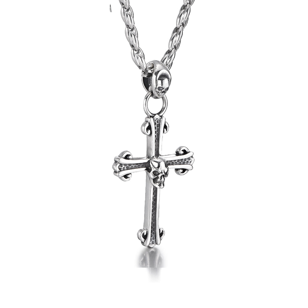 Cross Sterling Silver Skull Pendants