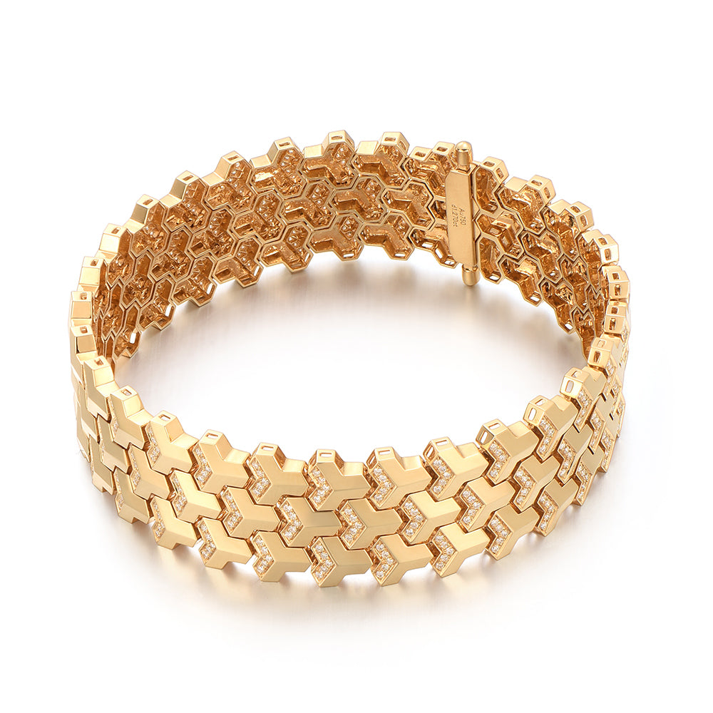 18K Gold Diamond Jewelry Custom Armor Bracelets