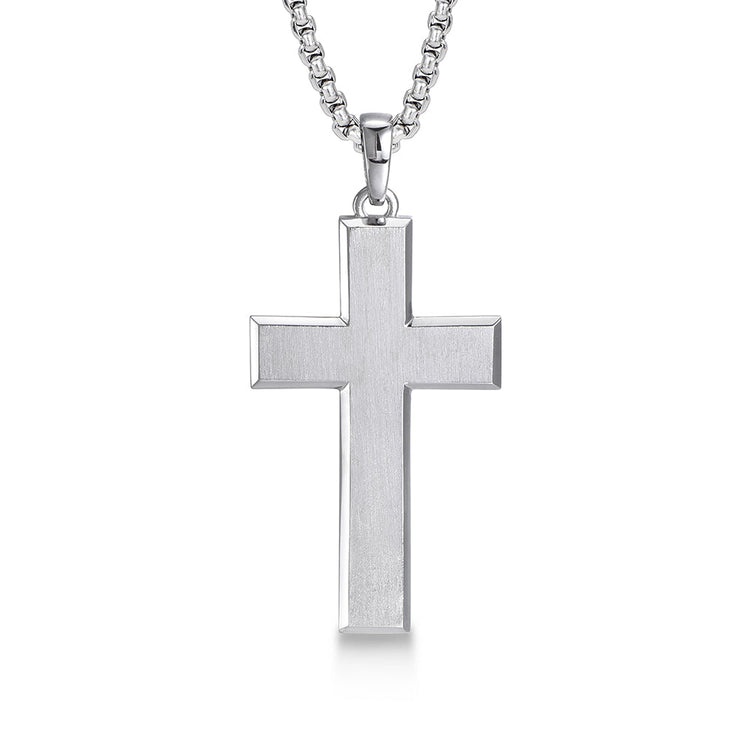 IDEAGEMER Sterling Silver Cross Necklace Simple Pendants
