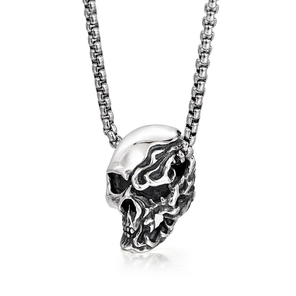 Sterling Silver Vintage Skull Necklace Pendants