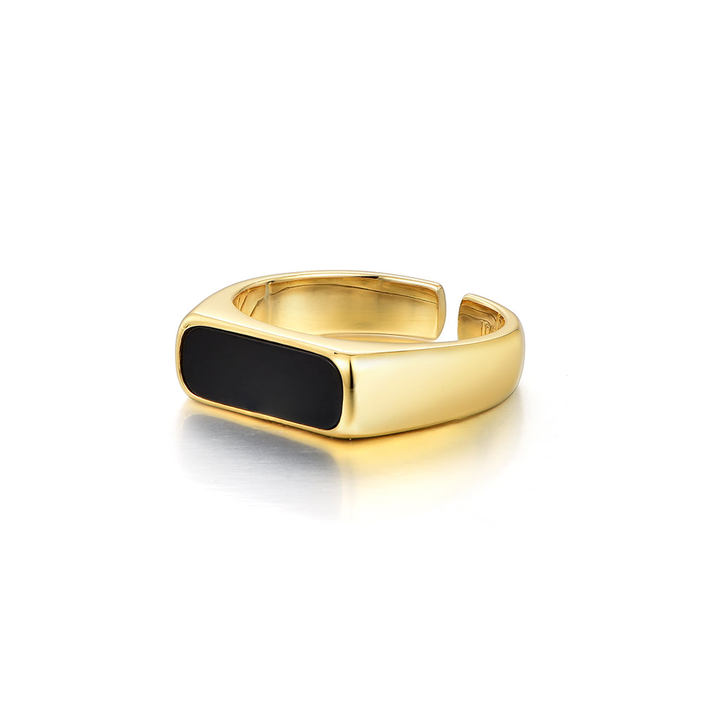 Single End Ring Sterling Silver Black Onyx Rings