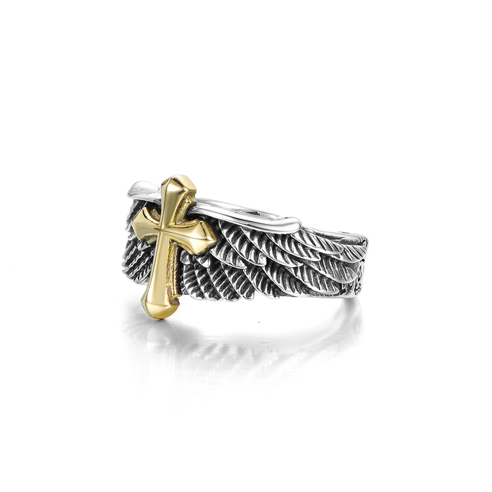 Angel Cross Sterling Silver Rings