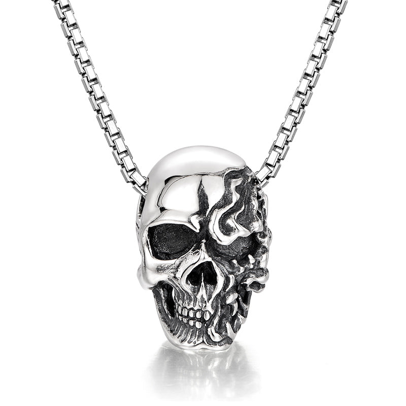 Sterling Silver Vintage Skull Necklace Pendants