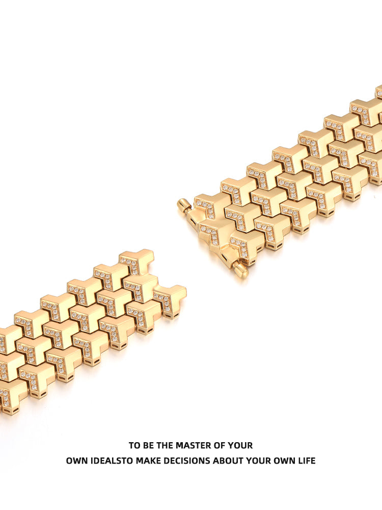 18K Gold Diamond Jewelry Custom Armor Bracelets