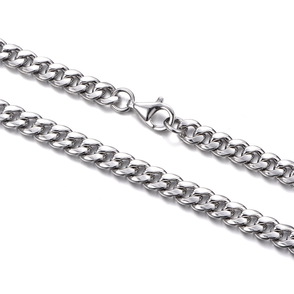 Sterling Silver Cuban Chains-8MM